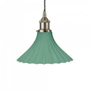 Scallop Fluted Bell Soft Sea Green Pendant Light